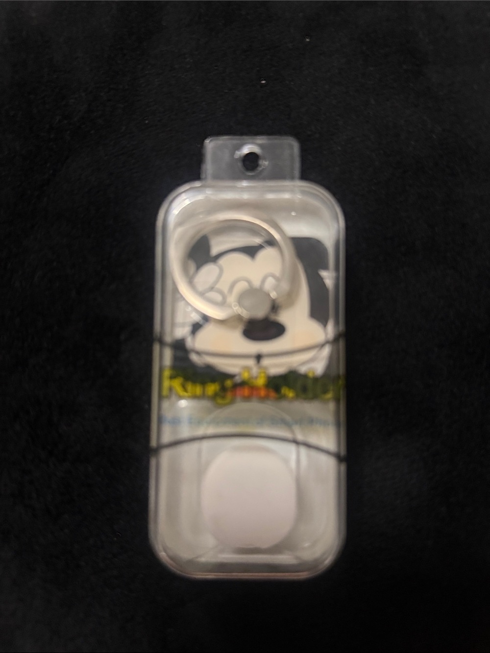 Clear White Phone Ring Holder with Keyring